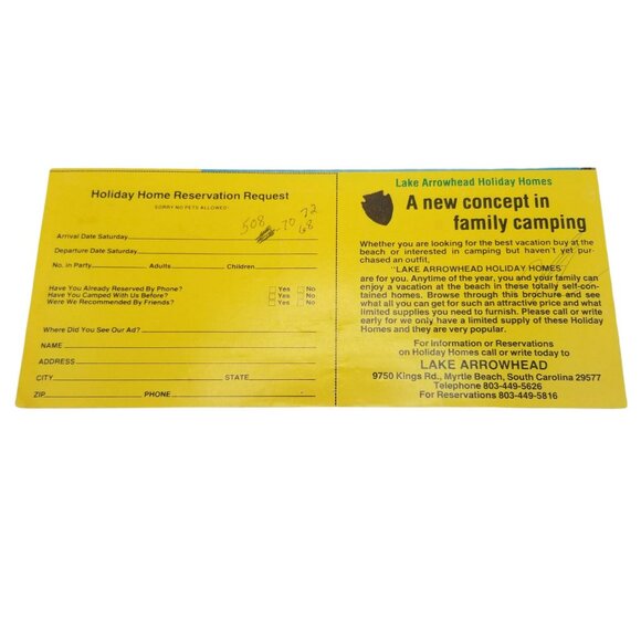 Vintage Brochure Lake Arrowhead Holiday Homes Myrtle Beach  Ephemera Mobile Home - Picture 3 of 6